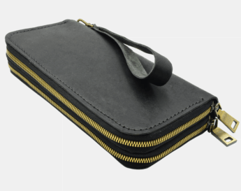 Кошелек из натуральной кожи на молнии двойной Zipper Nero 24х11,5 см